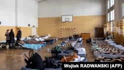 Шелтер в одном из спортзалов в Пршемысле, 26 февраля 2022 года