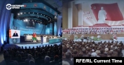 A visual comparison of the All-Belarusian People's Assembly and the Soviet Union's 27th Communist Party Congress in 1986