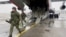 Russian armed service members, part of a Collective Security Treaty Organization peacekeeping mission, arrive in Kazakhstan on January 7, 2022. 
