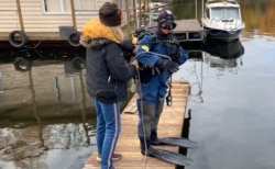 Maria Tabasova volunteering for the search-and-rescue group Dobrotvorets. Photo: Maria Tabasova archive