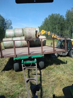 The smell of freshly cut grass is part of what Aleksandra Besparova likes about driving a tractor. Photo: Aleksandra Besparova archive