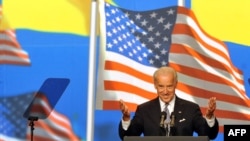 US Vice President Joe Biden addresses an audience in Kyiv, Ukraine on July 22, 2009.