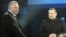 Russia -- Presidential candidate Vladimir Zhirinovsky (L) takes part in live TV debate on Rossiya (Russia) 1 TV channel. Pictured R: host Vladimir Solovyov