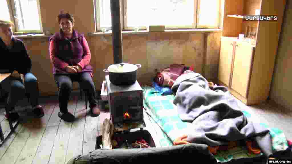 Armenia/Artsakh -- People evacuated rom Agdam region in Martakert School. 20Nov.,2020