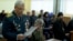 Russia -- former Soviet officer Nikolai Ryabchevsky reads his notes during a court hearing in Yekaterinburg on April 2, 2017